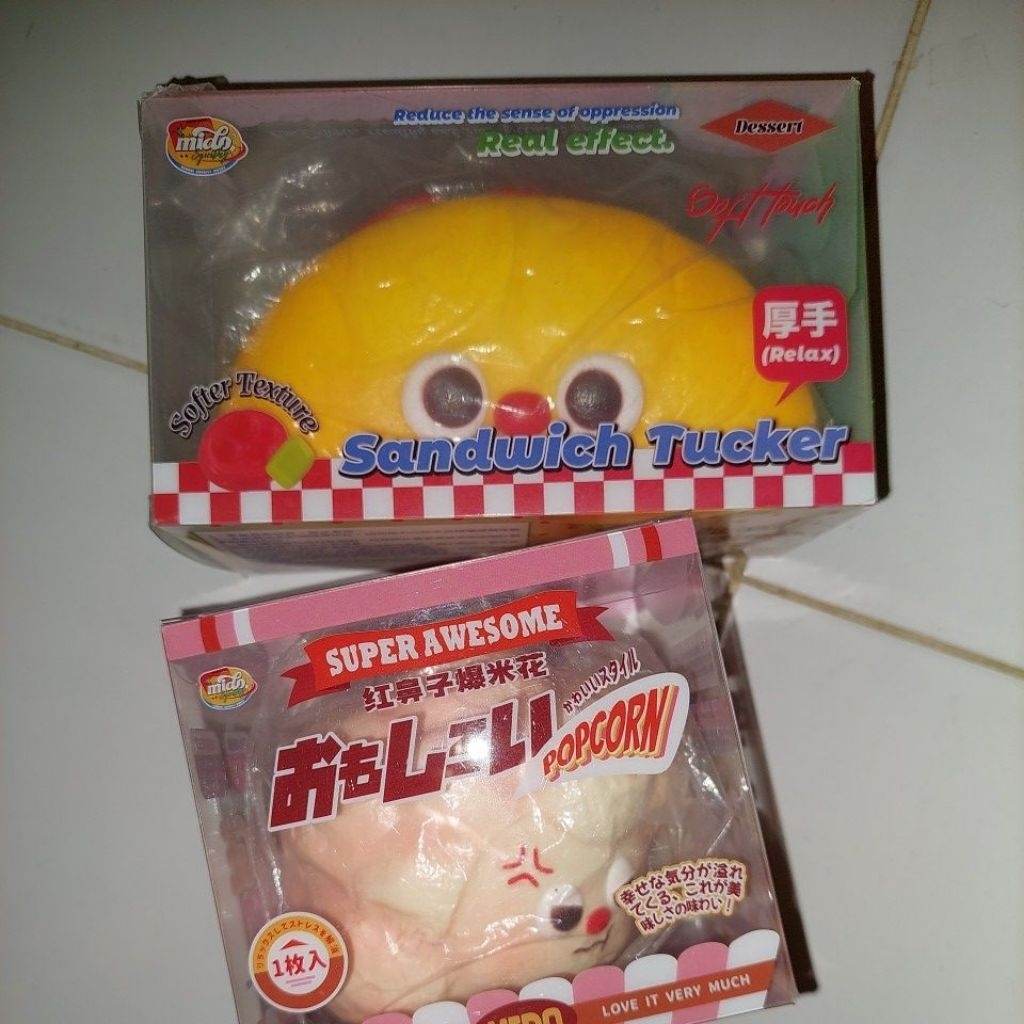 squishy taco kuning & popcorn pink ka getsa