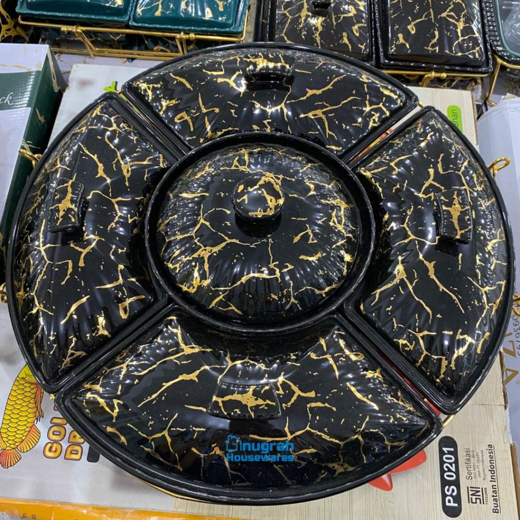 Prasmanan Keramik 17inch MH-772 Marble Black Fiorenza