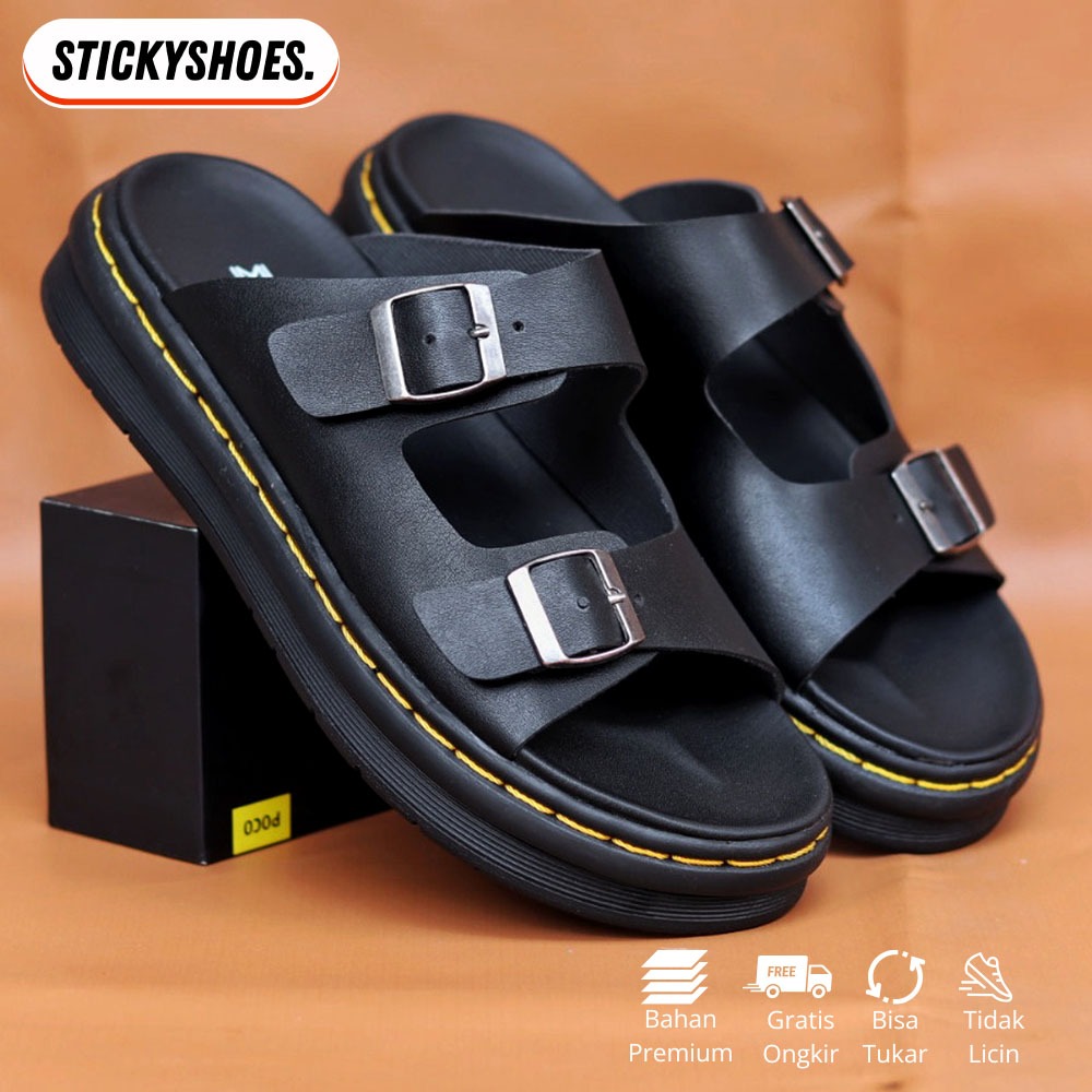 SIGMA - Sandal Pria Slop Hitam Empuk Nyaman dipakai