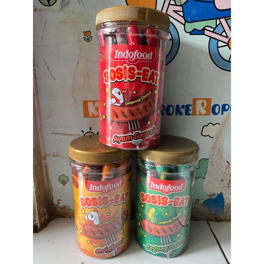 { TOPLES ISI 17 PCS } Indofood Sosis-Eat jumbo 40gr siap makan varian original,jagung bakar dan ayam