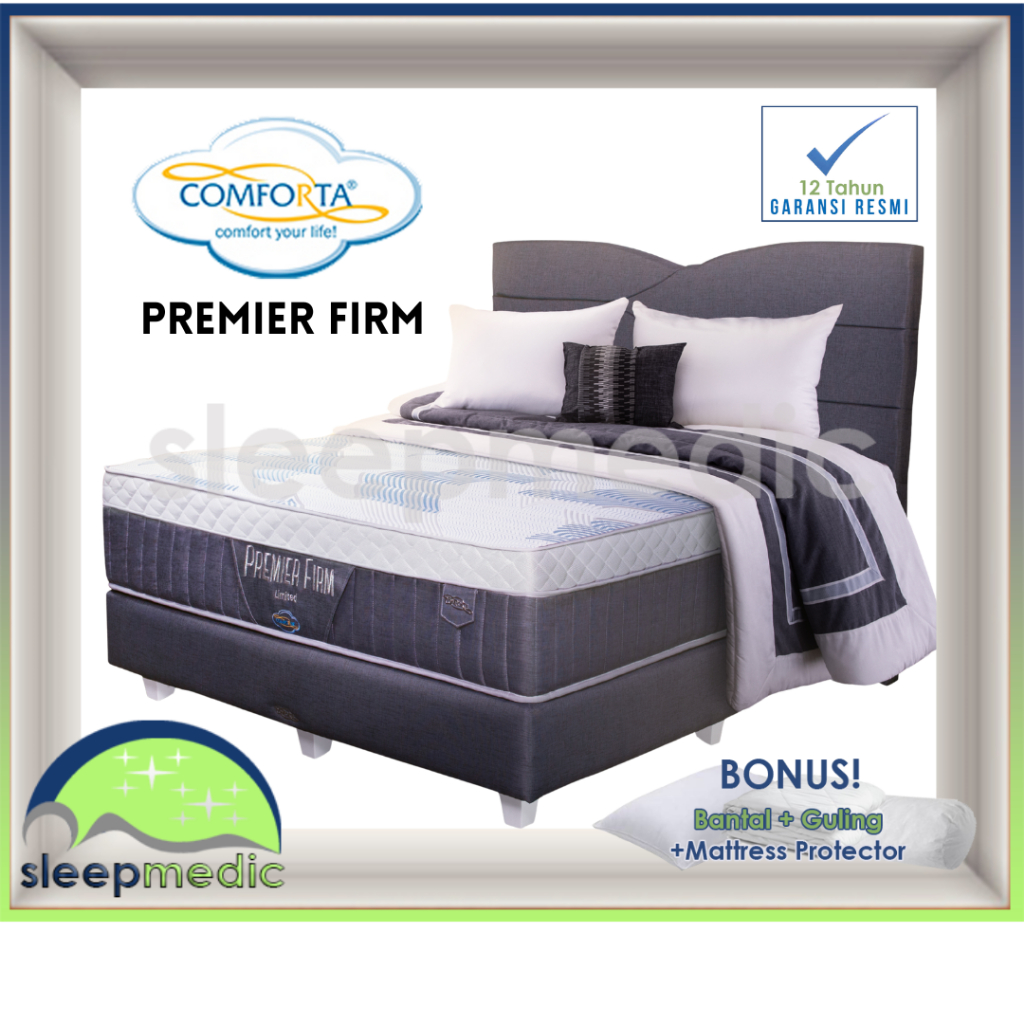 COMFORTA Springbed PREMIER FIRM Pocket Spring  MEDIUM Firm KASUR / Full SET ukuran 100x200 120x200 1