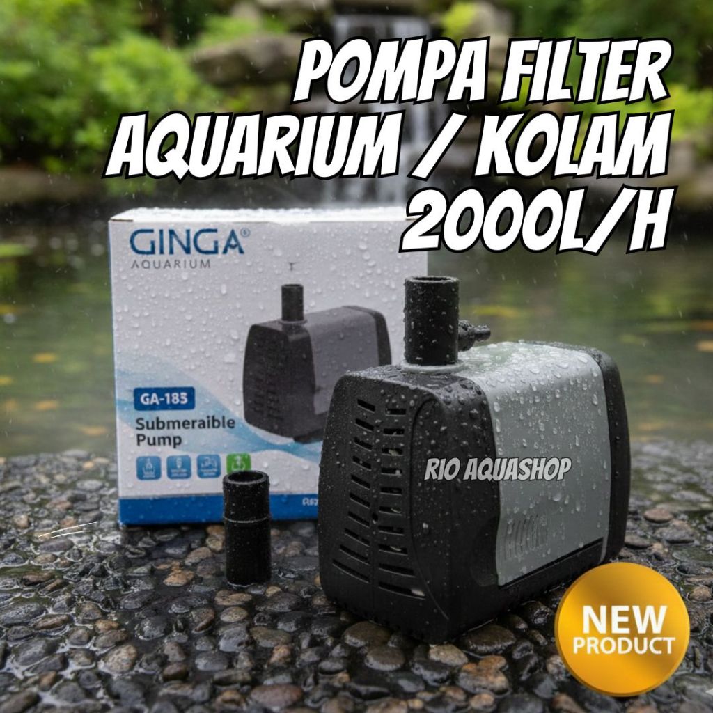 Power Head Pompa Celup Aquarium Hidroponik Low Watt - Mesin Air Terjun Kolam Ikan Koi Arwana 2000L/H