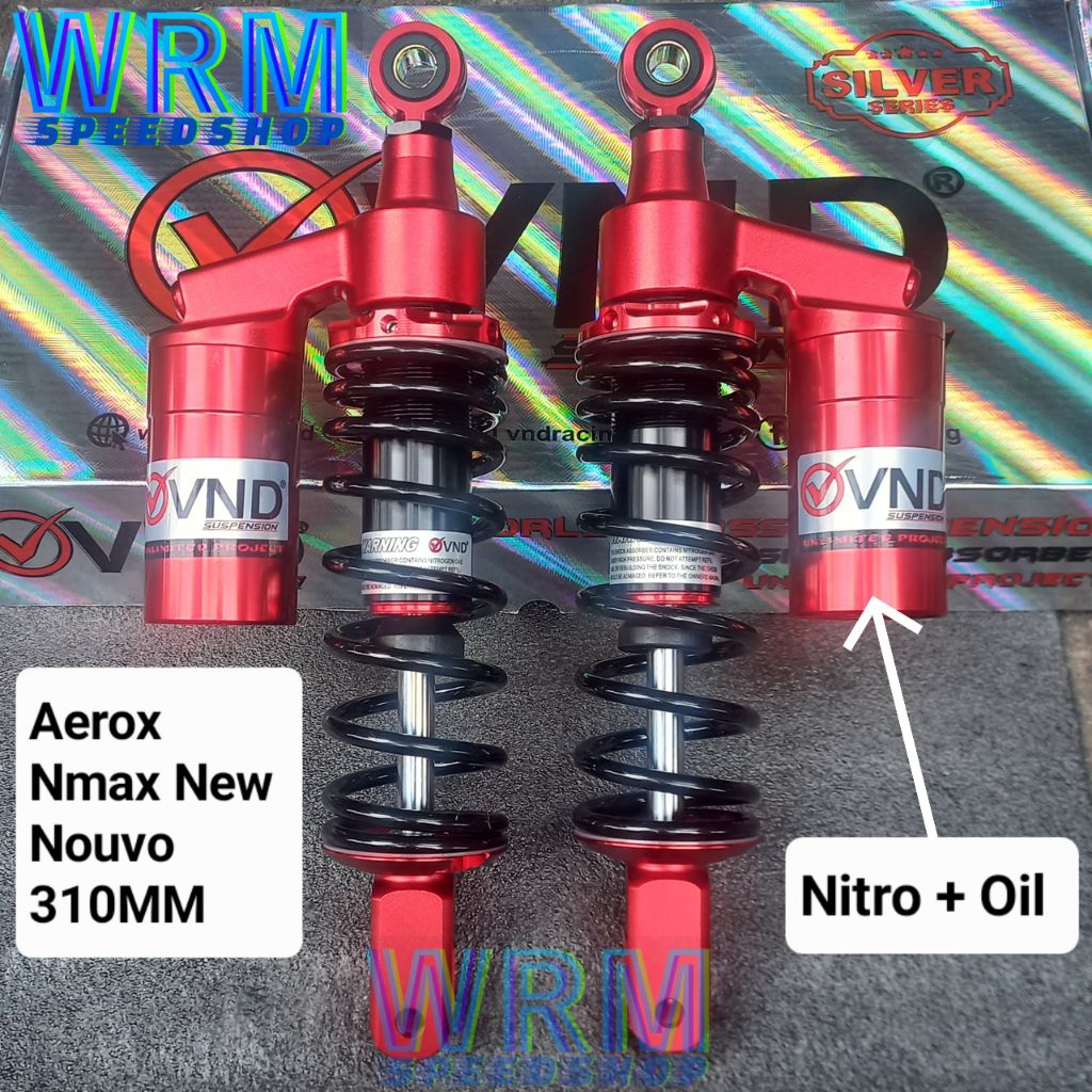 VND AEROX Shockbreaker VND AK 221 B1 AEROX 310mm Shock Tabung Atas isi Nitro dan Oil SHOCK AEROX SHO