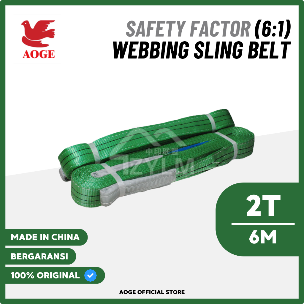 AOGE Webbing Sling Belt 2 Ton x 6 Meter