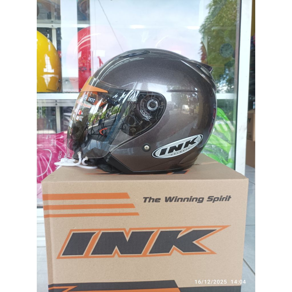 INK CENTRO JET SOLID-Helm Original-Helm DOT-Helm Pria & Wanita