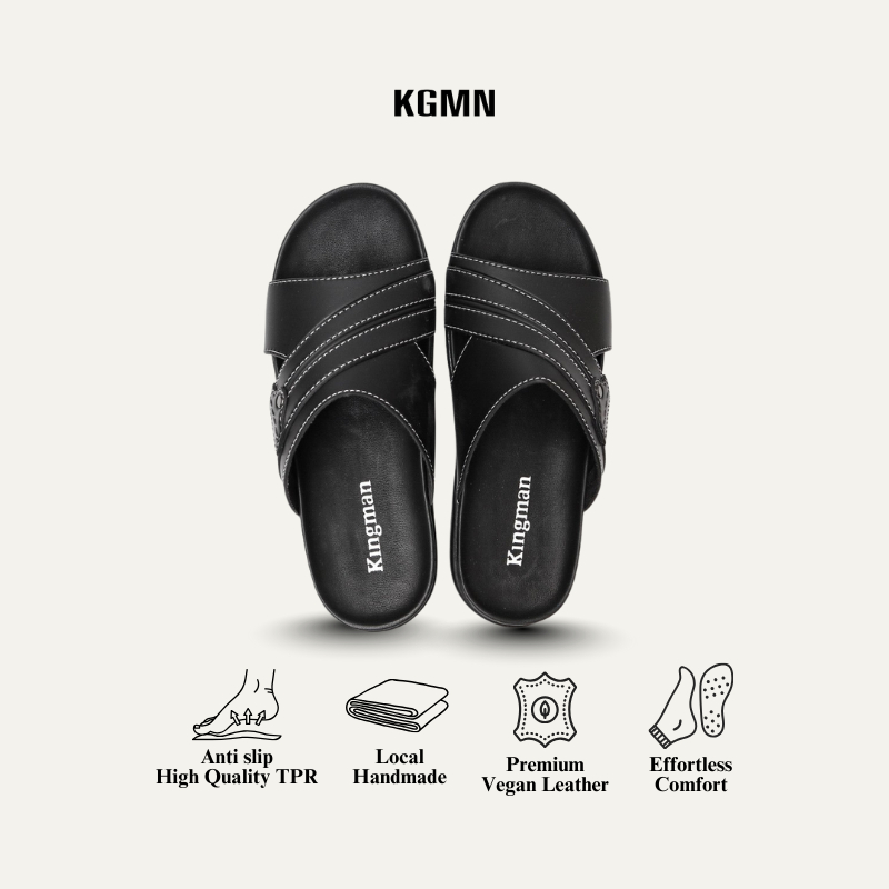 Kingman Sandal Pria Kekinian Dublin Premium Original Sandal Kulit Pria Kualitas Import - DN630