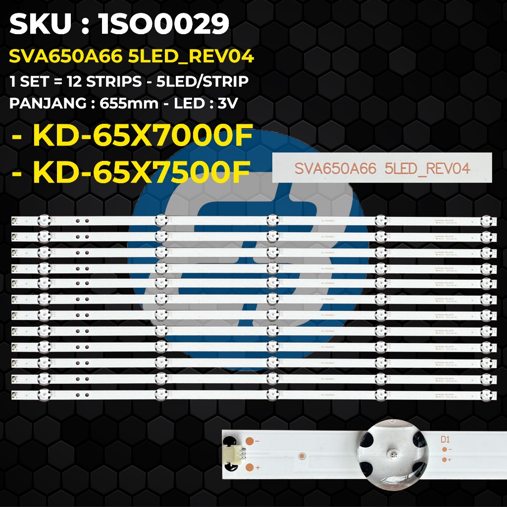 Backlight TV SONY 65 Inch KD-65X7000F KD-65X7500F SVA650A66 5LED_REV04