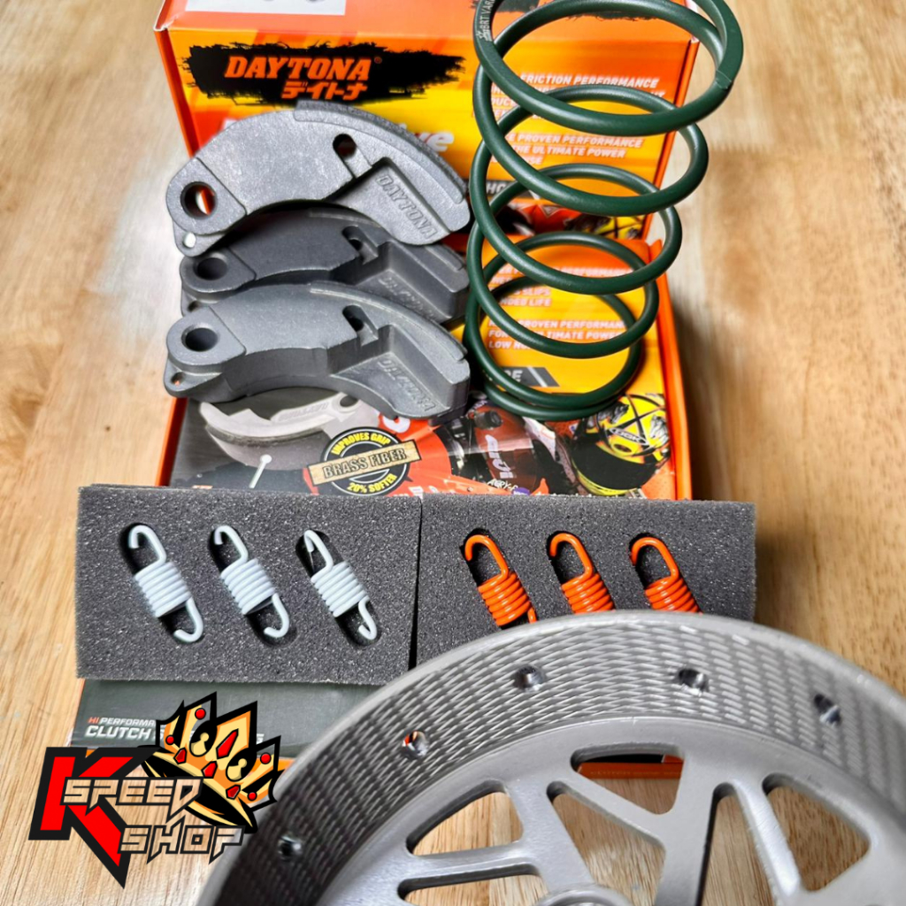 Paket Kirian CVT NMAX / Aerox / Lexi – Mangkok Ganda V3 CNC + Kampas Ganda Daytona + Per CVT BRT + P