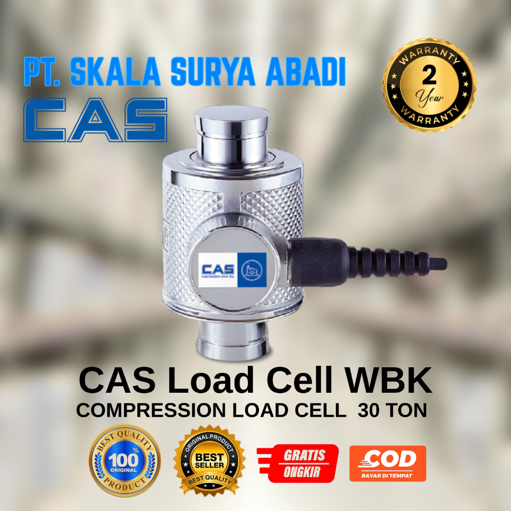 Load Cell CAS WBK 30ton / Compression Load Cell 30 ton / Load Cell Timbangan 30ton