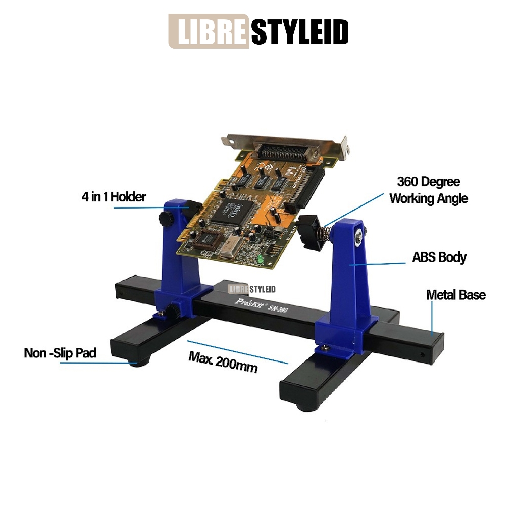 PROSKIT SN-390 PCB HOLDER ORIGINAL - Adjustable Soldering Clamp Holder pcb besar pcb laptop  PC elek