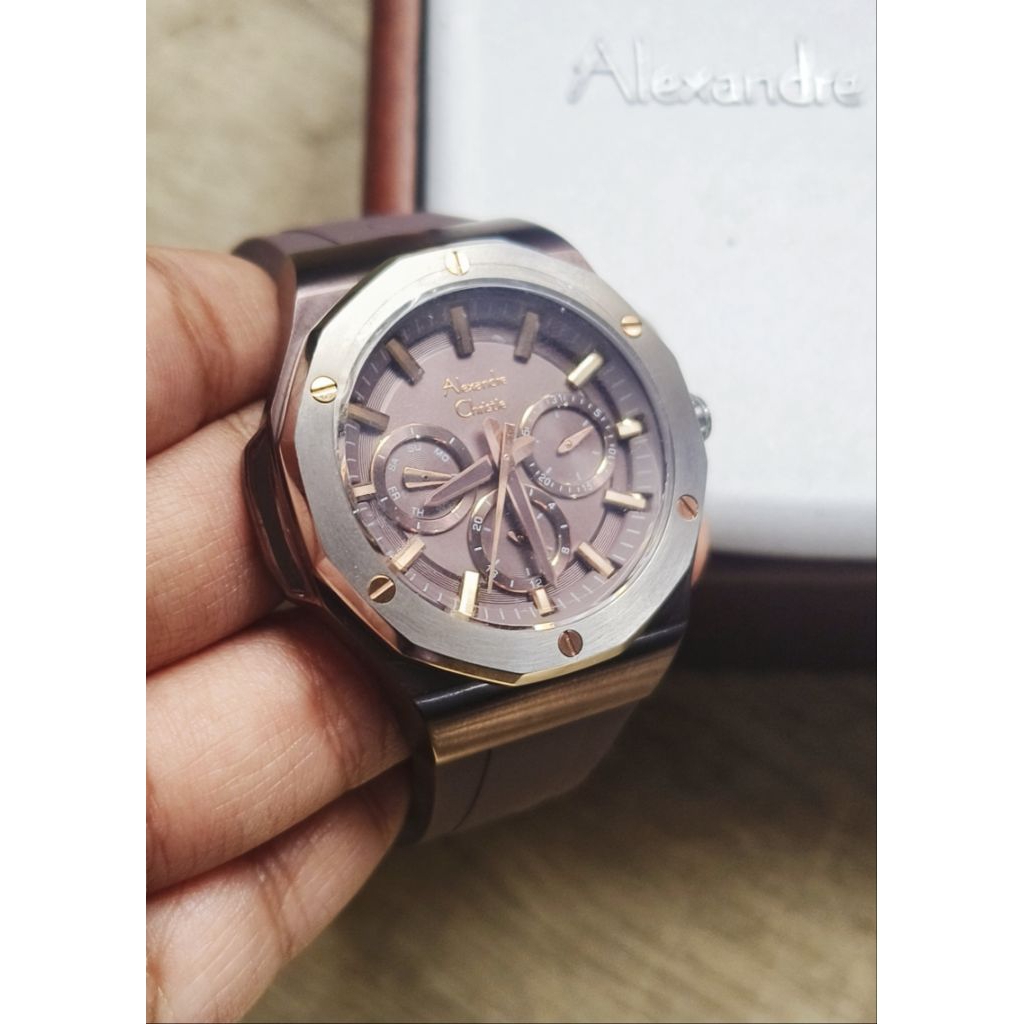 jam tangan wanita AC brown rubber