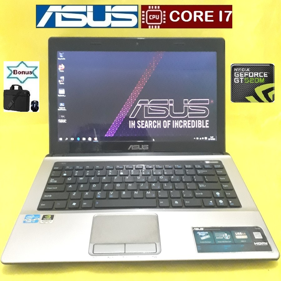 LAPTOP ASUS CORE I7 RAM 16GB HARDIS SSD 240GB