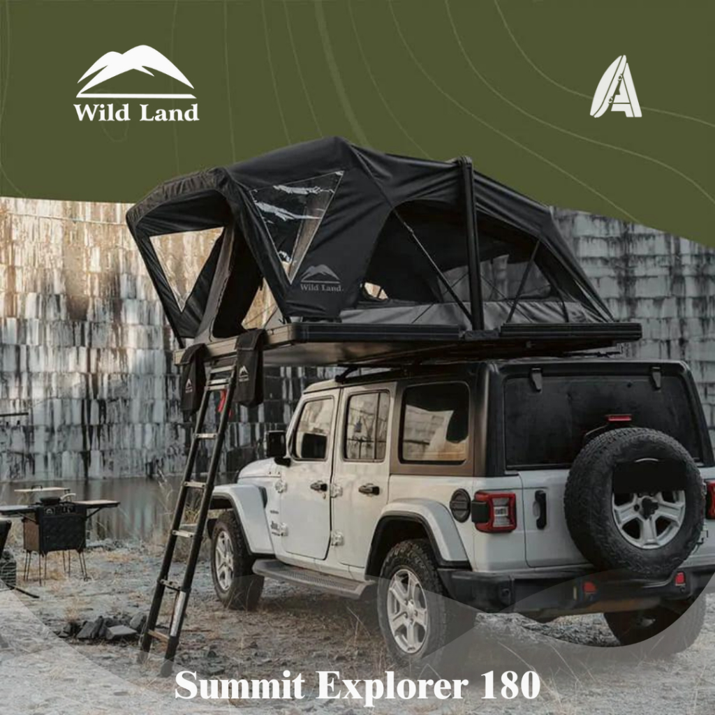 Roof Tent WILD LAND Summit Explorer OrthFrame Max 180 Hard Shell RTT (3-4 person) Black on grey WLD 
