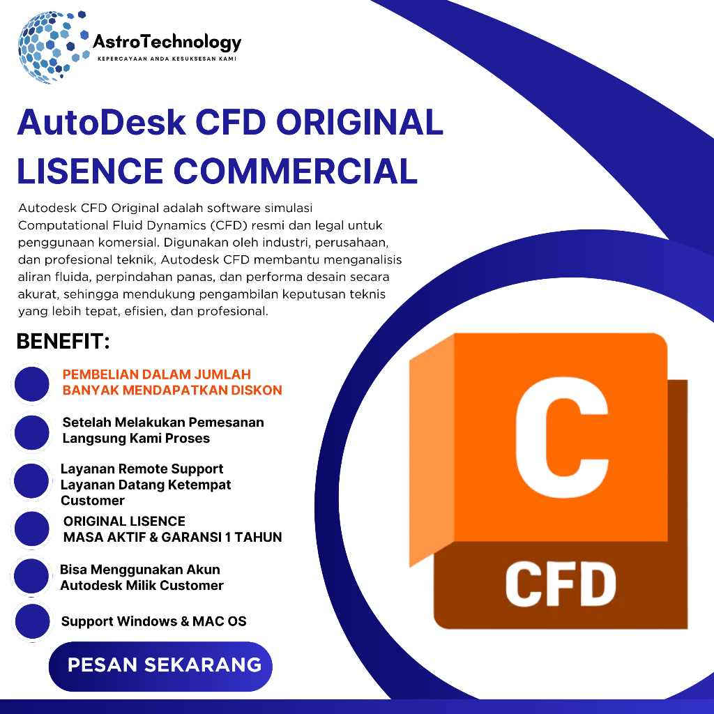 Autodesk CFD 2023-2026 Commercial License – Resmi 1 Tahun (Single User)