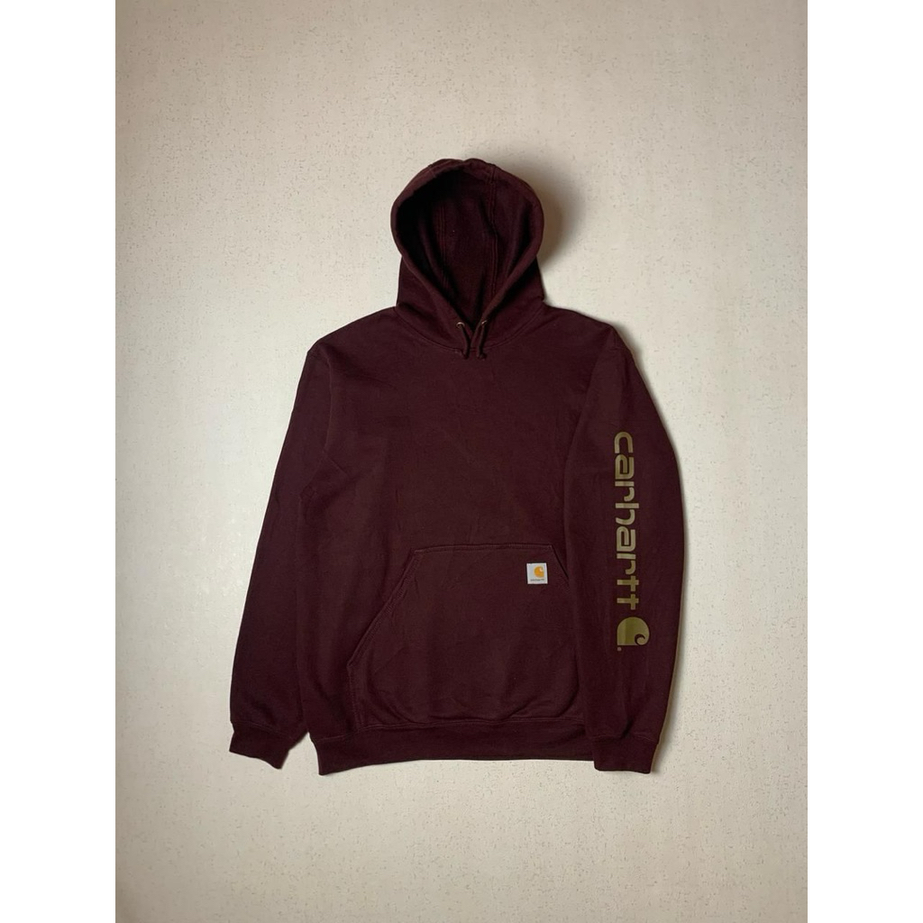 Carhartt K288-PRT Limited Edition 2021 Port Wine Logo Sleeve Hoodie Sweatshirt