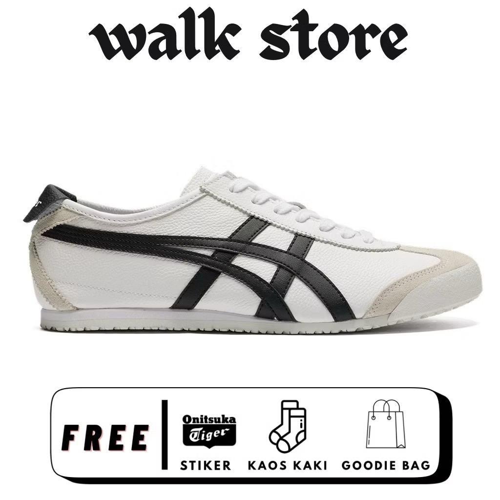 Sepatu Onitsuka Tiger Mexico 66 Leather White-Black Sepatu Pria Wanita Sneakers Premium 100% BNIB | 
