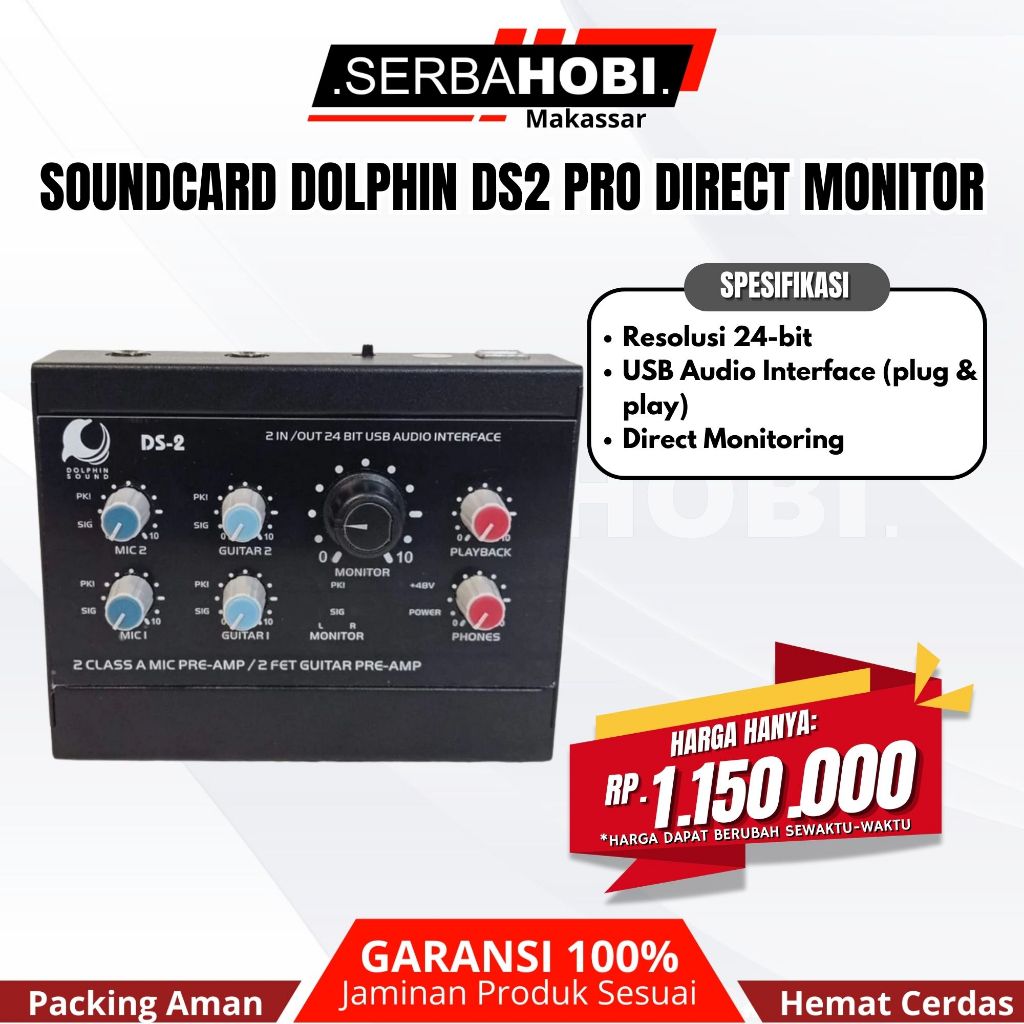 SOUNDCARD DOLPHIN DS2 PRO DIRECT MONITOR USB