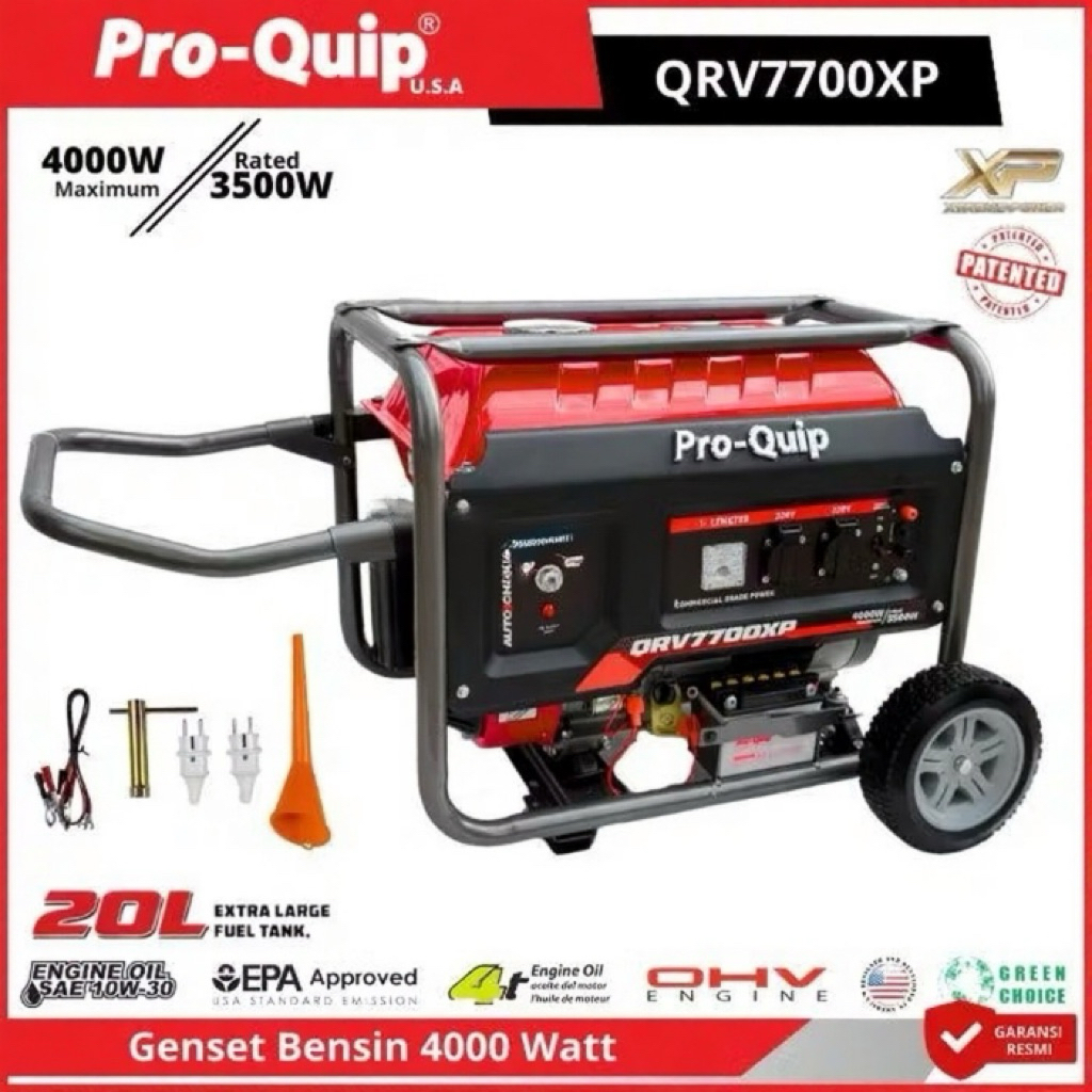 ProQuip QRV7700XP QRV 7700 XP Mesin Genset Listrik Genset Bensin Generator Genset 4000Watt QRV7700
