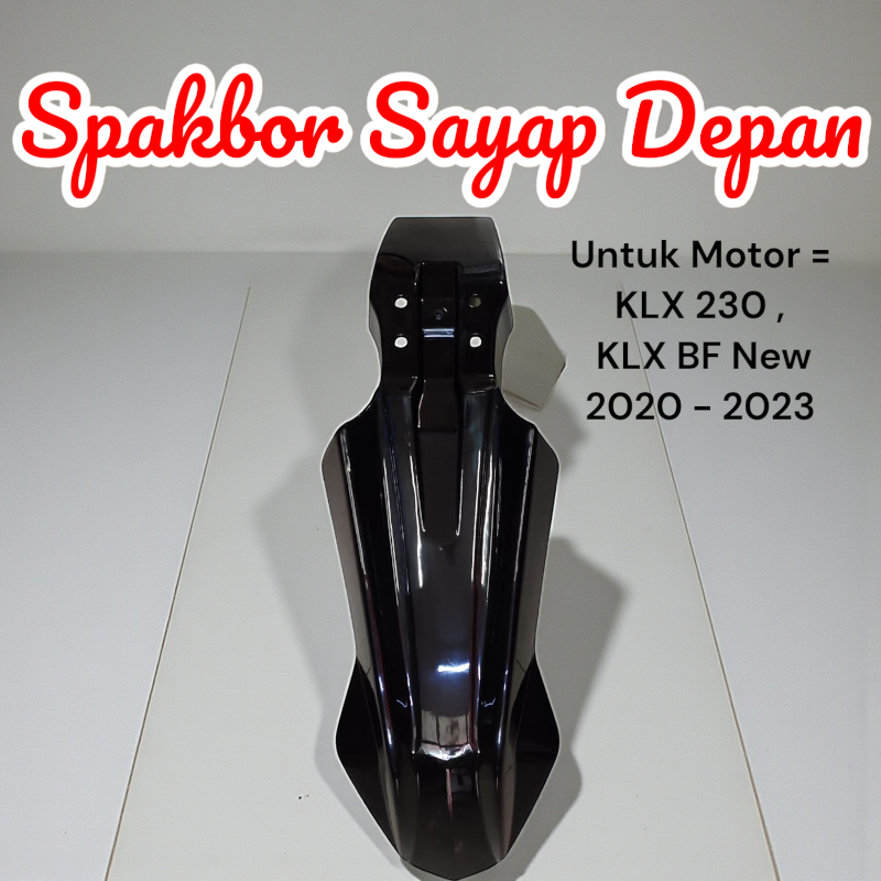 Spakbor / Sayap Depan Hitam , Motor = KLX 230 , KLX BF New ( Tahun 2020 - 2023 )