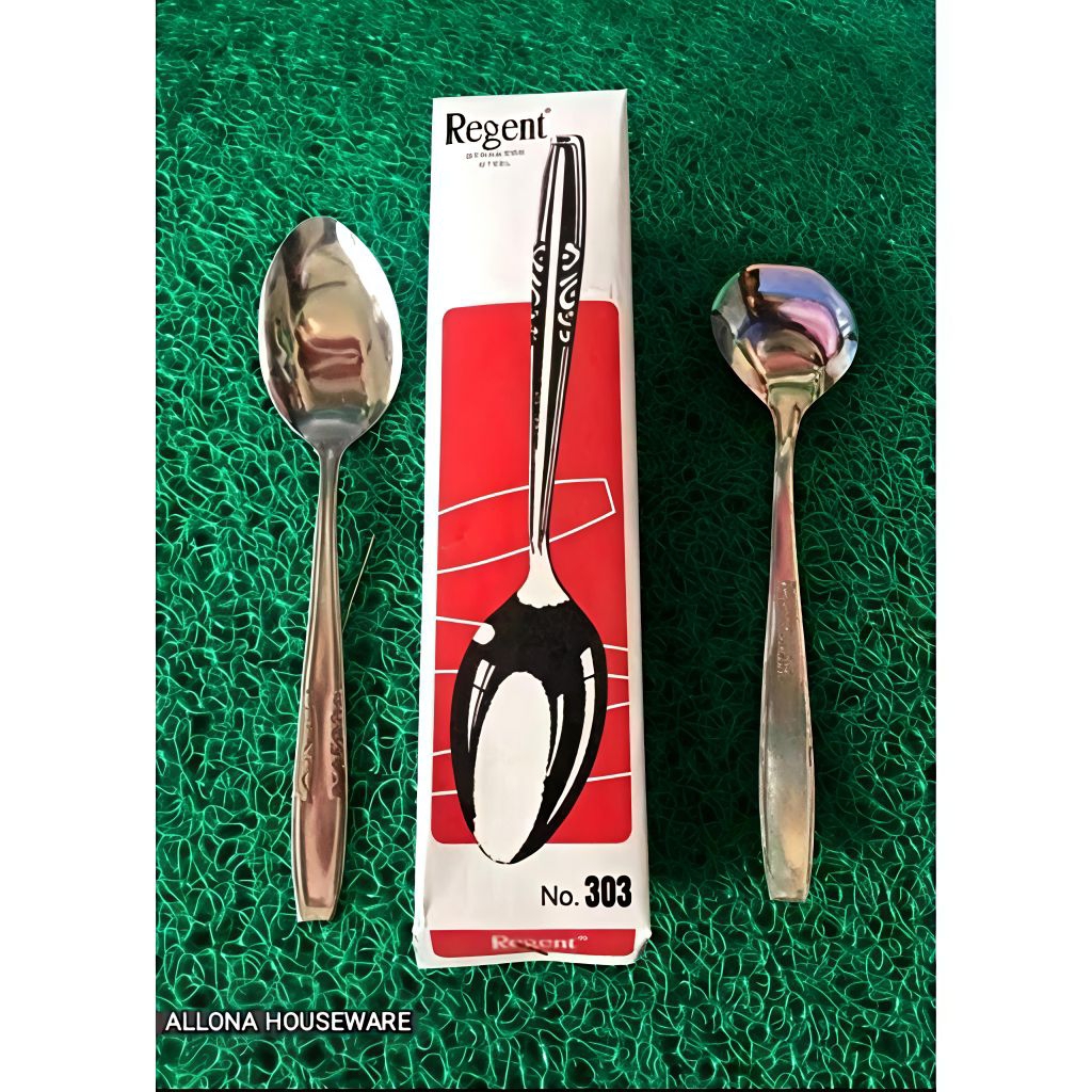 SENDOK MAKAN / GARPU MAKAN STAINLESS STEEL TEBAL REGENT & OBE 1 LUSIN (12  PCS)