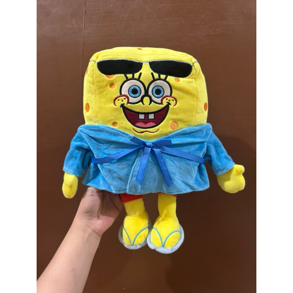Boneka Karakter Spongebob Squarepants with Bathrobe size 35cm Original / Boneka Spongebob / Boneka S