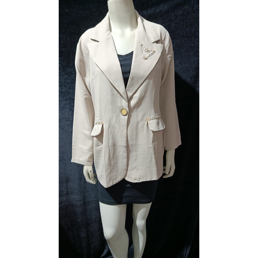 Blazer Wanita Love Cream
