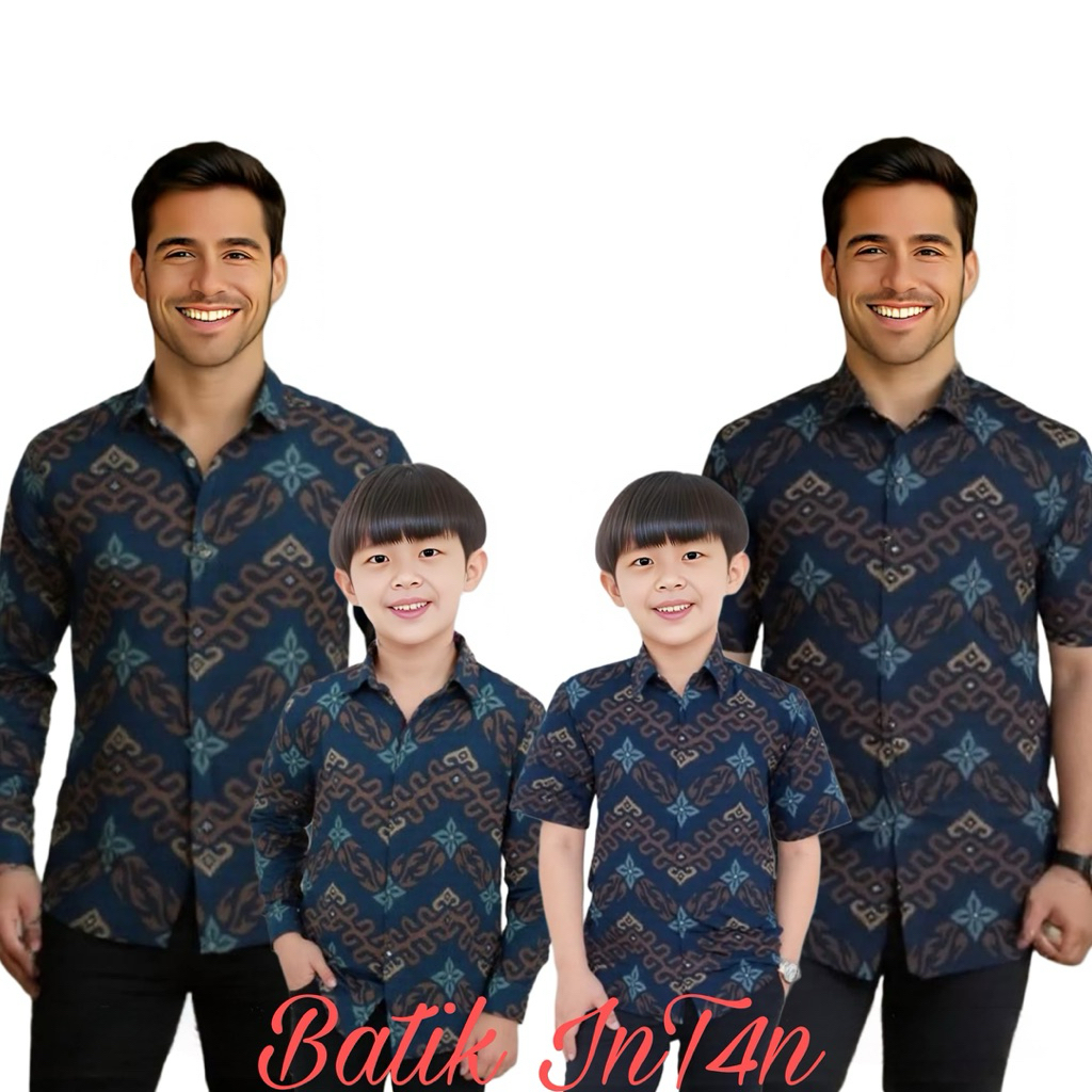 Couple Keluarga Kemeja Batik & Tunik Batik | Set Batik Ayah Ibu Anak Terbaru