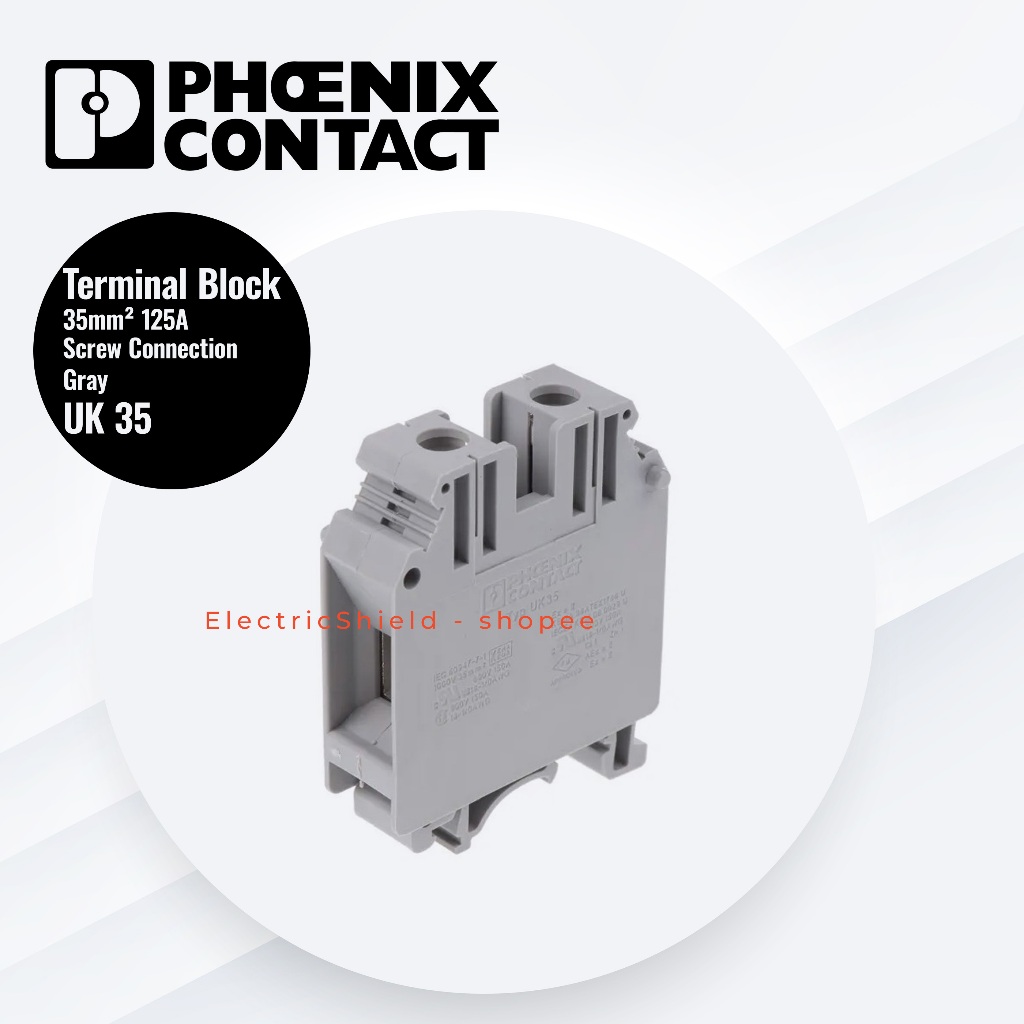 DIN rail Terminal Block  UK-35 Phoenix Contact 35 mm² Grey (Abu-abu)