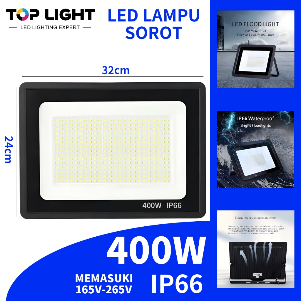 [COD] Lampu Sorot SMD LED 400 watt SNI IP66 Lampu Tembak Floodlight utk Panggung / Outdoor / Taman