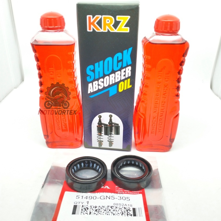 Paket Oli Shock + Seal Shock Depan Motor Bebek & Matic Honda – Murah – 1 box isi 2 botol