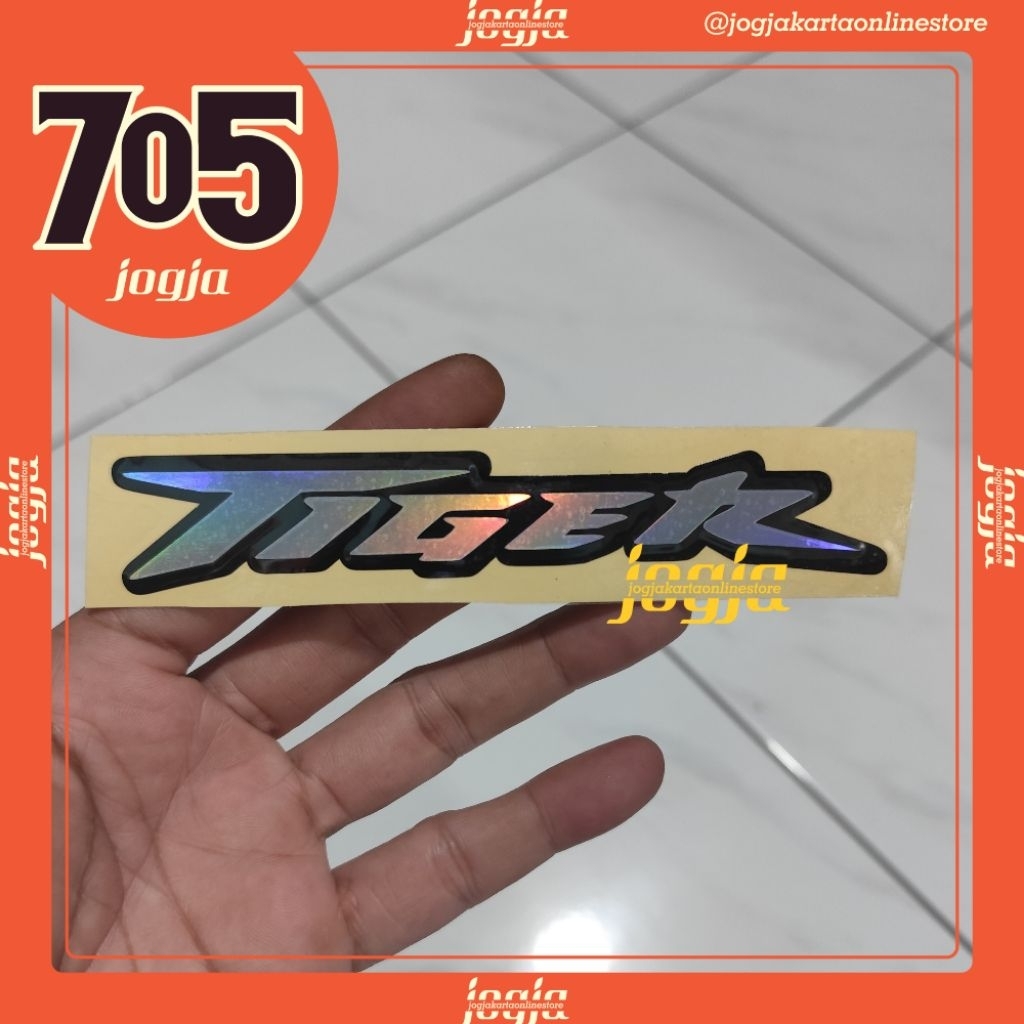STIKER LOGO EMBLEM HONDA TIGER CUTTING STICKER 2 LAPIS 14*2.5 CM