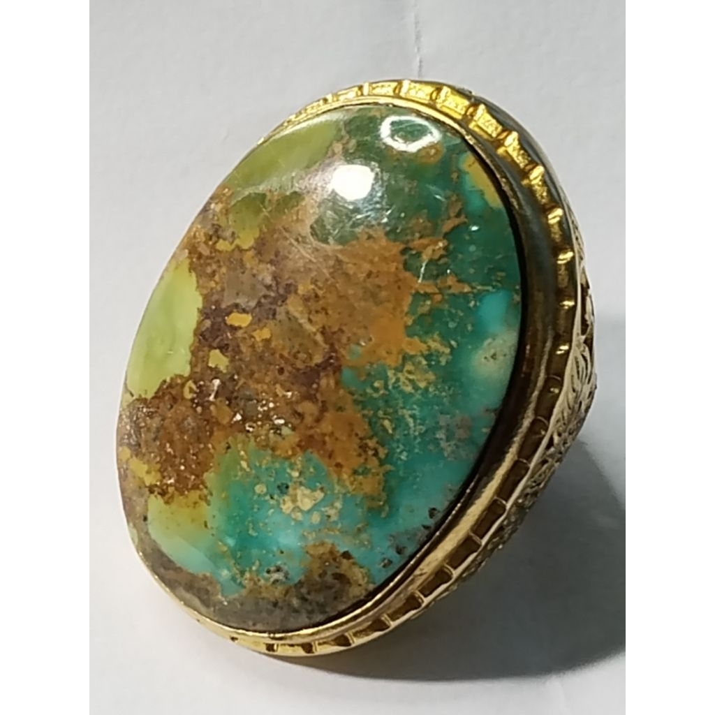 BATU AKIK PIRUS PERSIA JUMBO WARNA CAKEP RING TITANIUM