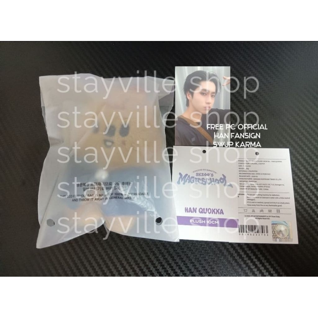 (ready stok free pc) plush Quokka Magic School Cape 10cm SKZOO Stray Kids Official JYP Entertainment