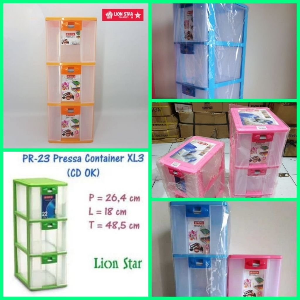 laci plastik rak kaset plastik tempat obat plastik 3 SUSUN Lion Star