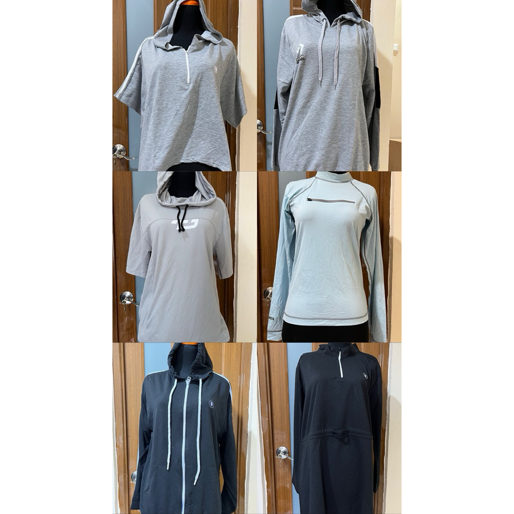 Preloved Hitjab HIA Fitwear TD Active Baju Olahraga Hijab Tunik Hoodie Legging Panjang Atasan Top Lo