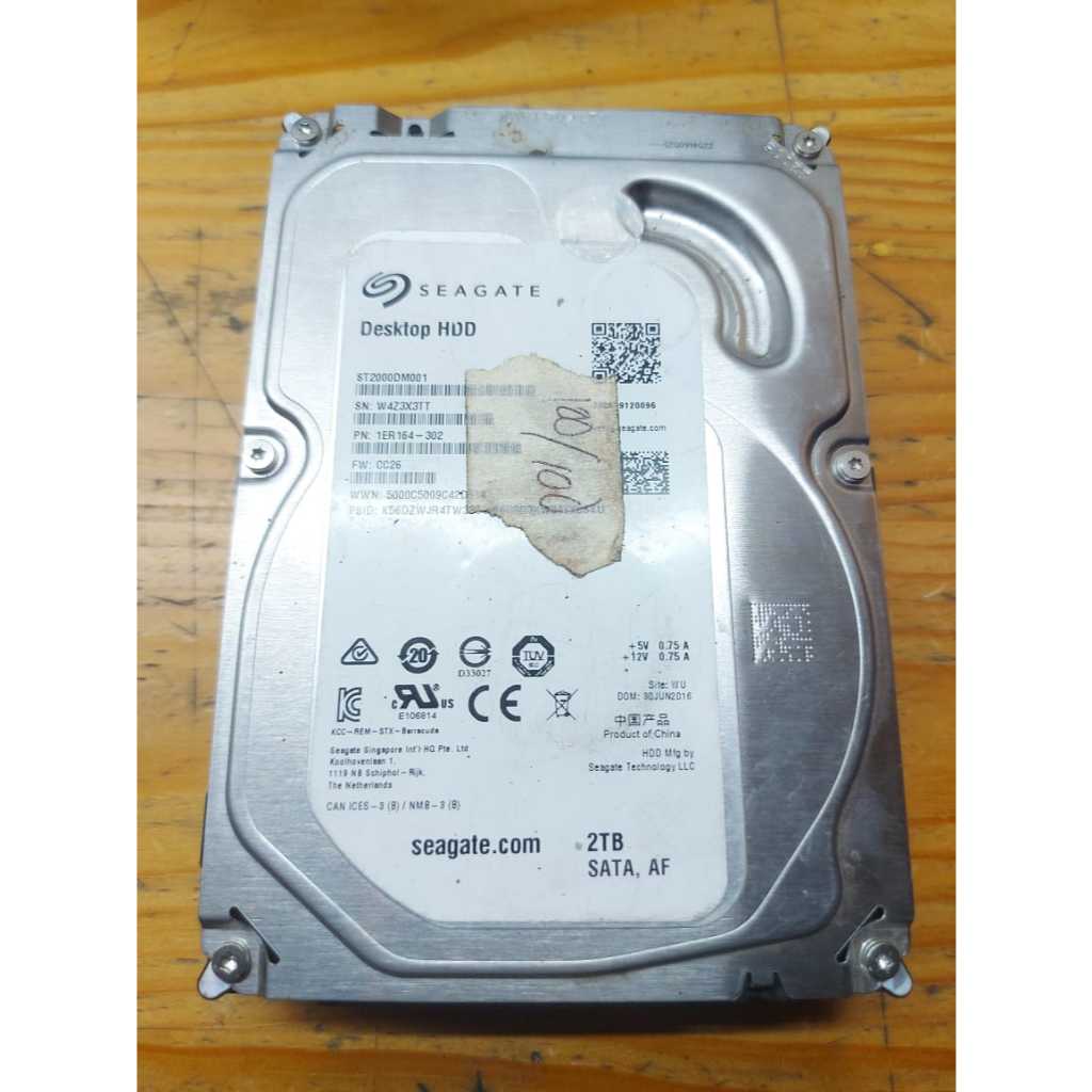 Hardisk Seagate 2 TB Second Sentinetel 100 persen kondisi bekas pemakaian foto sesuai asli