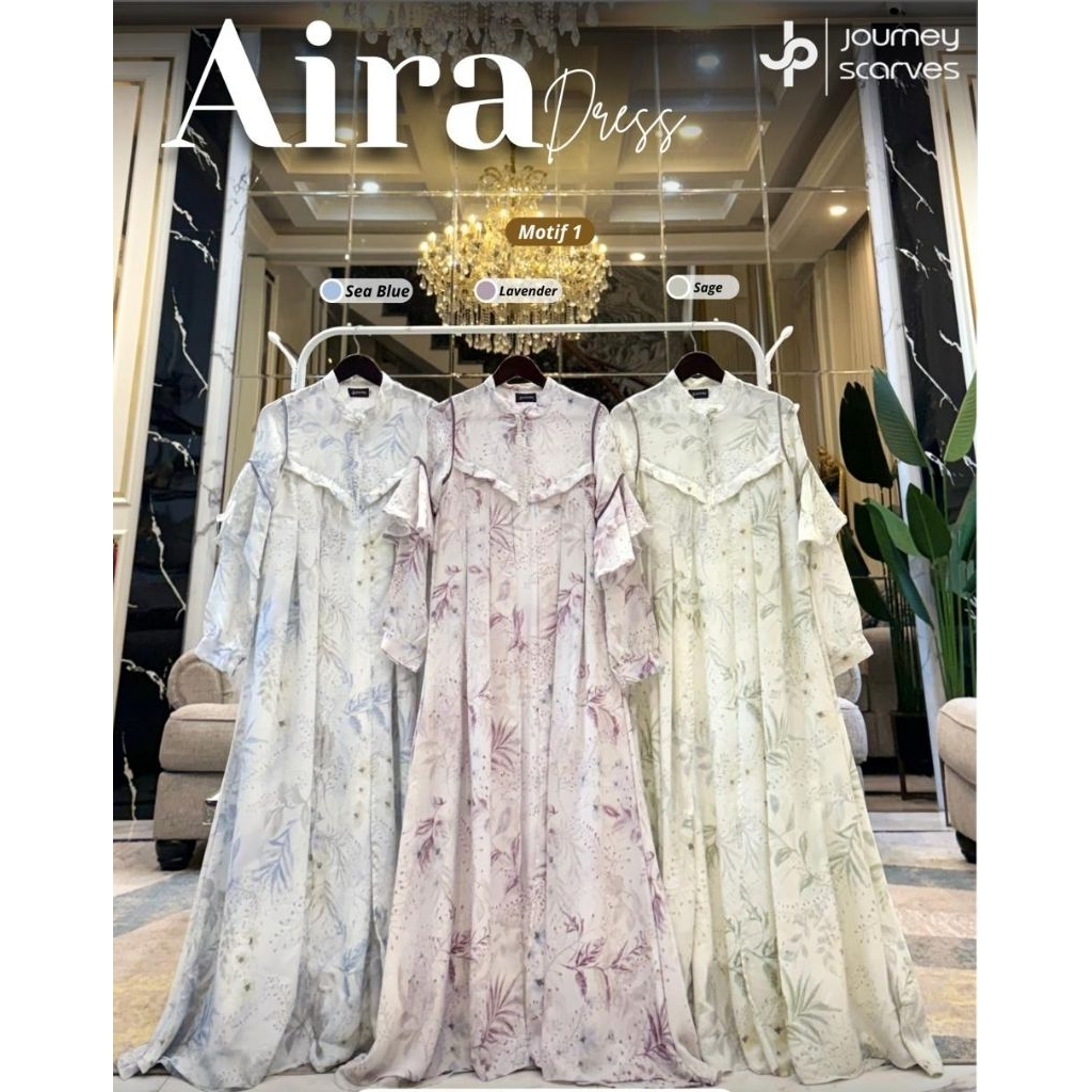 [READY PART 1] AIRA DRESS by JOURNEY SCARVES / Gamis Muslimah / Gamis Lebaran Motif Printing Terbaru