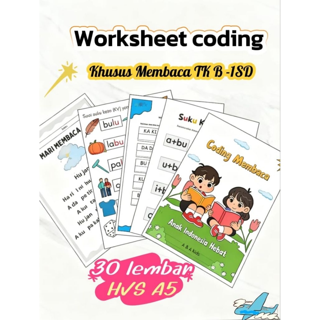 Buku coding Membaca anak TK dan 1 SD buku baca anak anak
