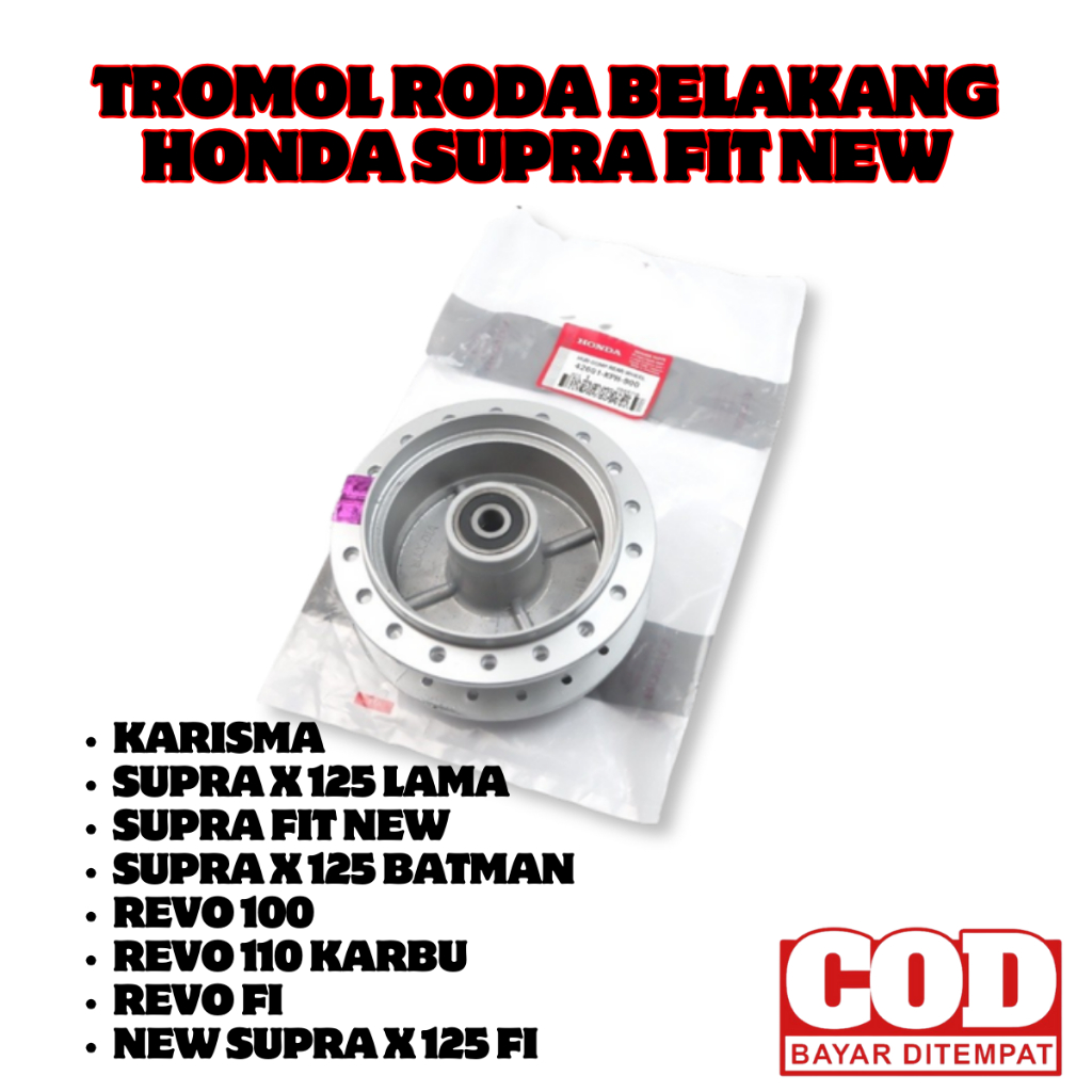 Ori Tromol Roda Belakang Honda Supra FIT New - Karisma - Revo 110  42601-KPH-900 original premium