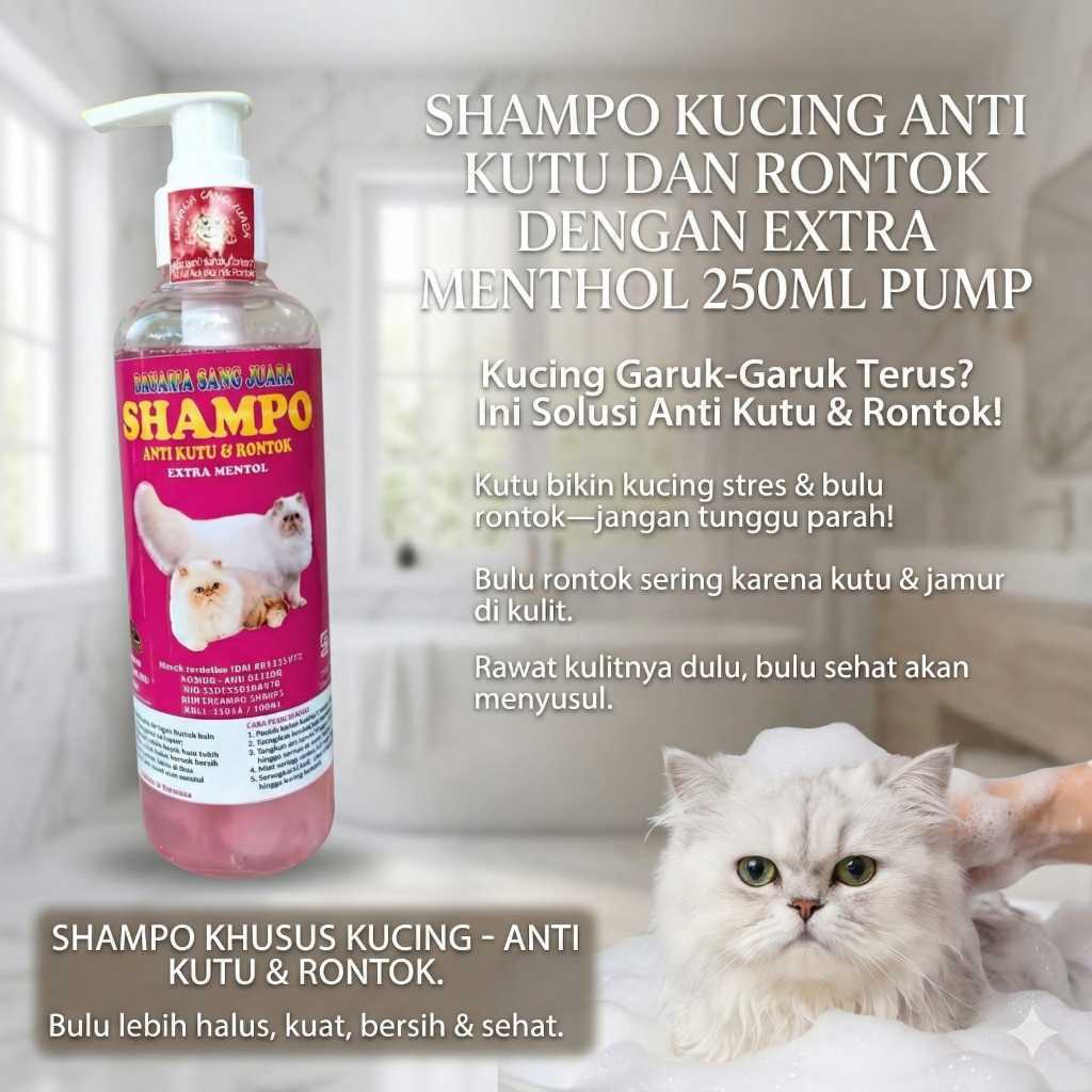 Shampo Kucing Anti kutu dan Rontok 250ml pump
