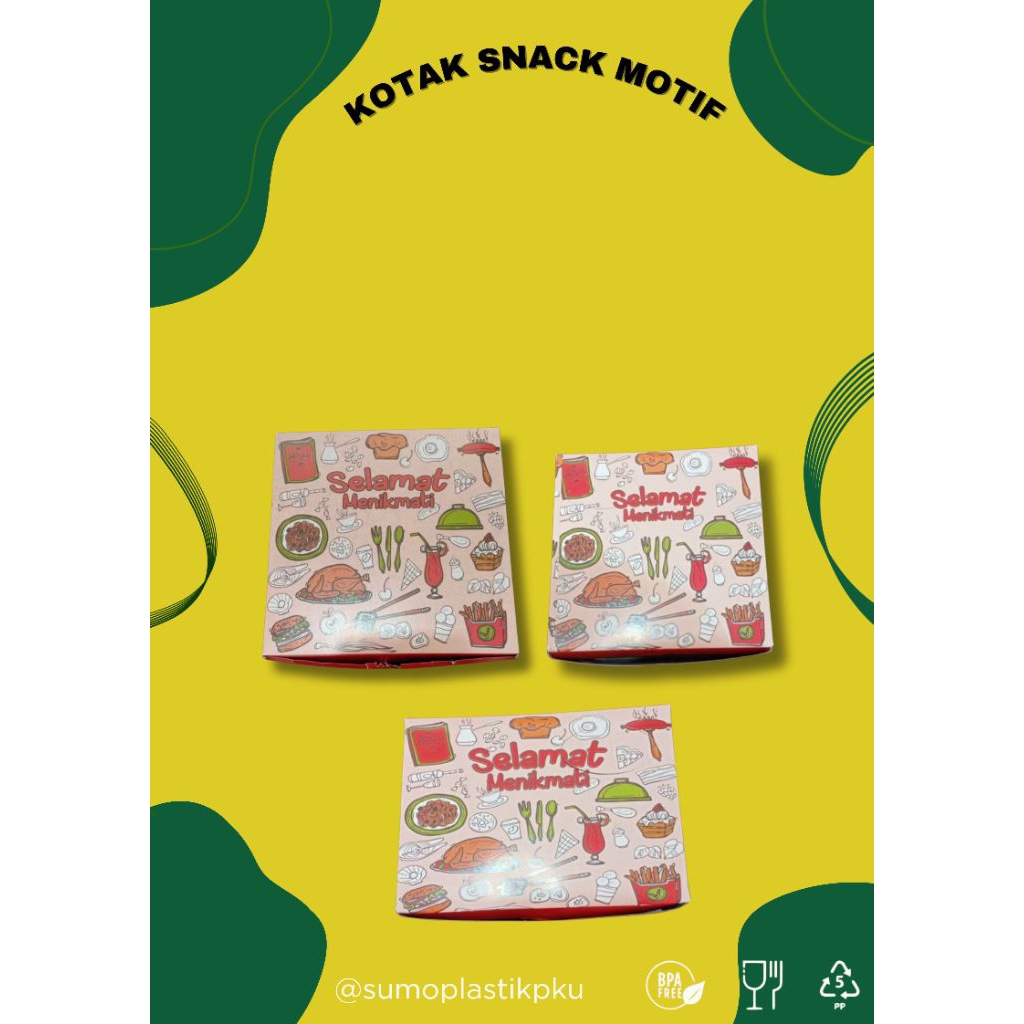 kotak Snack Kue Mantap / Dus Kotak Roti Motif Print Selamat Menikmati