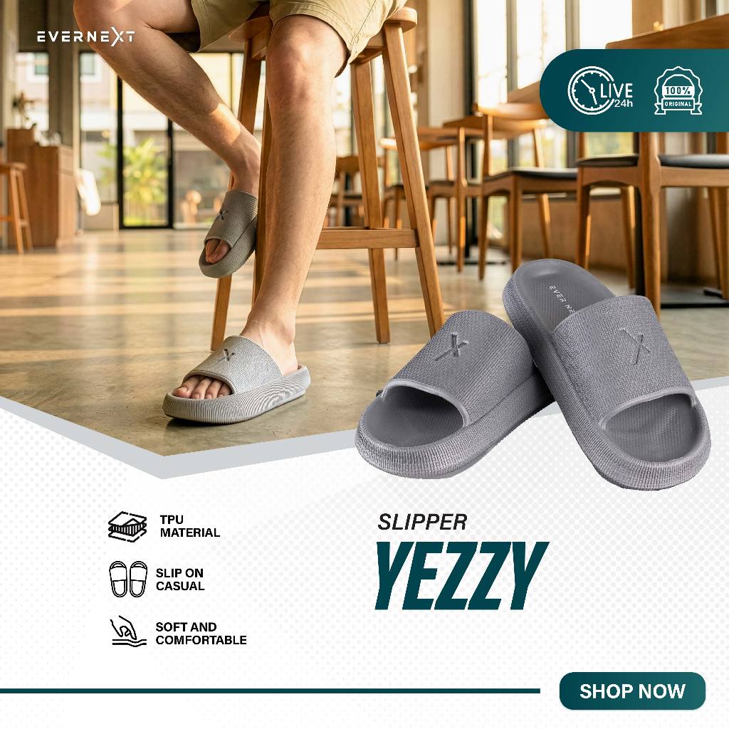 Evernext - Sandal Slippers Pria Yezzy Slip On Slippers Sandal Selop Pria Sandal Slide Evernext