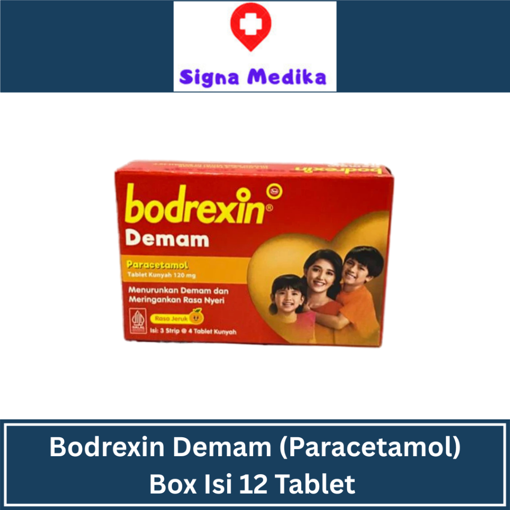 Bodrexin Demam (Paracetamol) Box Isi 12 Tablet - Obat Demam Anak