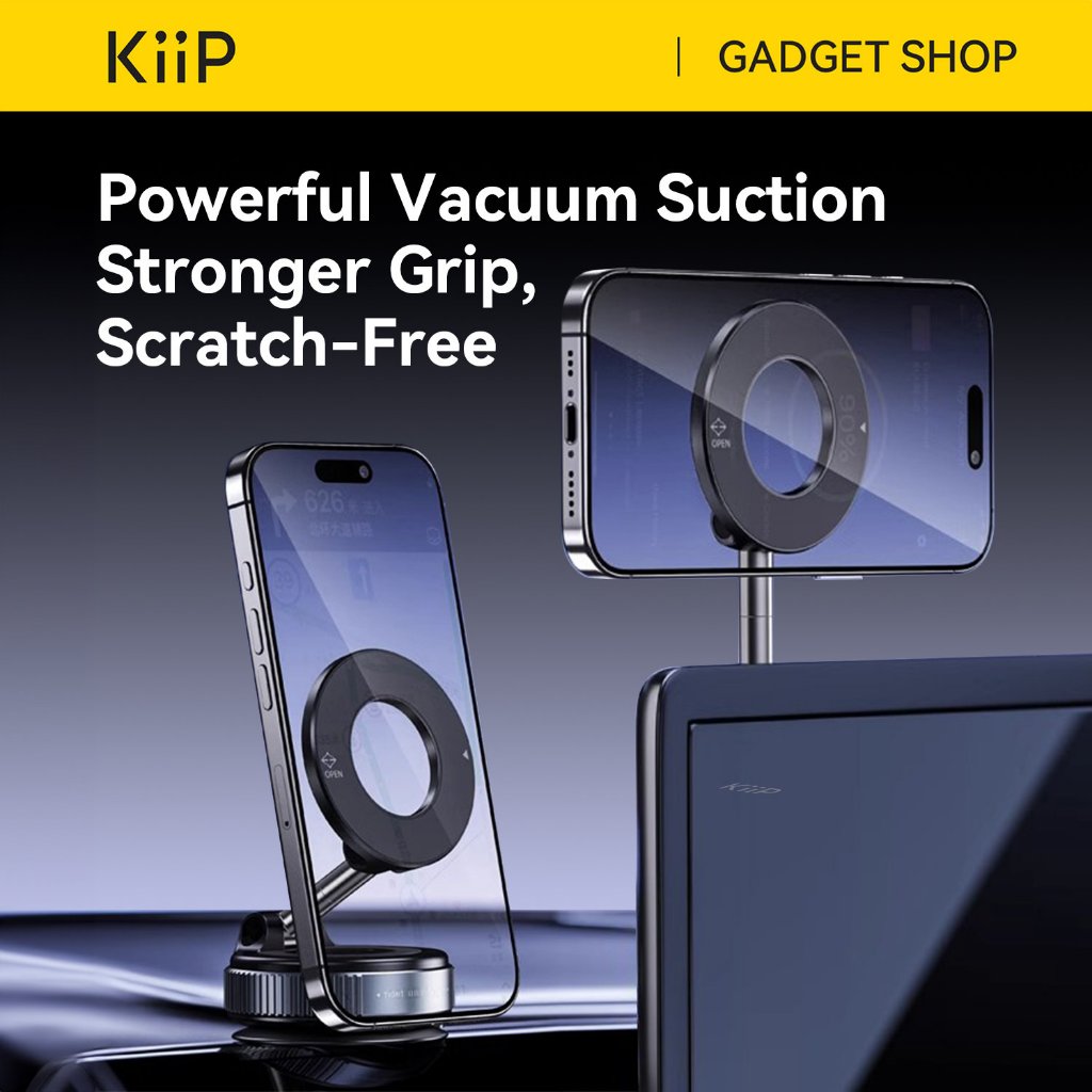 KiiP MCH09 Car Holder Magnetic Adjustable 360° Phone Holder Lipat Electric Mount Car Vacuum Suction