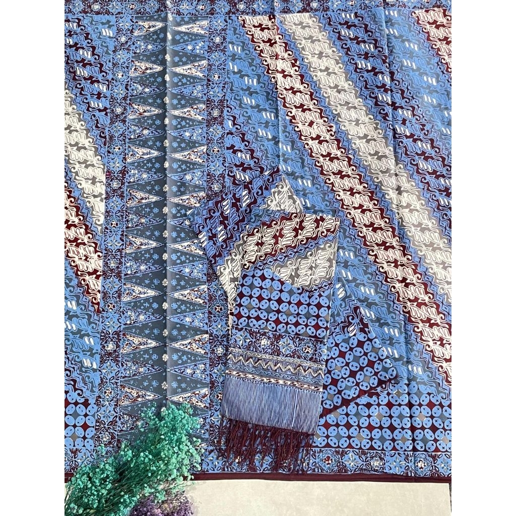 kain batik setelan sarimbit keluarga couple bahan katun khas trusmi cirebon motif baru batik elliza 