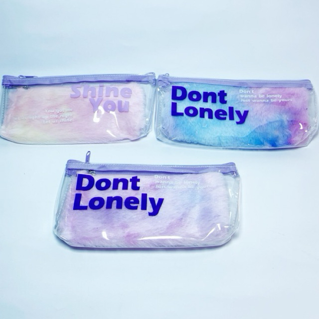 Tempat pensil Polos Pvc bulu tempat pensil lucu tempat pensil anak sekolah