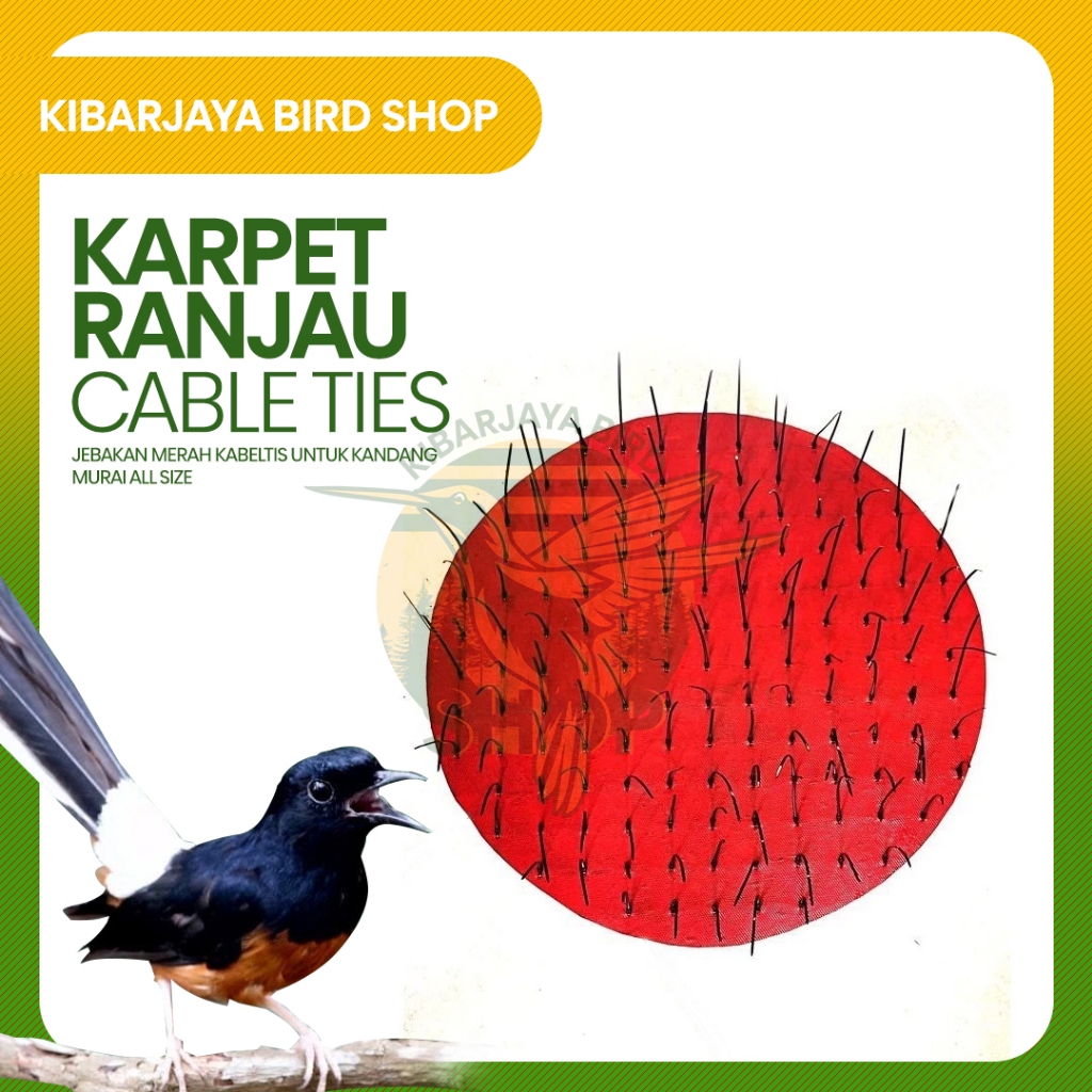 KARPET RANJAU JEBAKAN BURUNG  JEBAKAN MERAH KABEL TIS UNTUK KANDANG BURUNG MURAI UKURAN ALL SIZE
