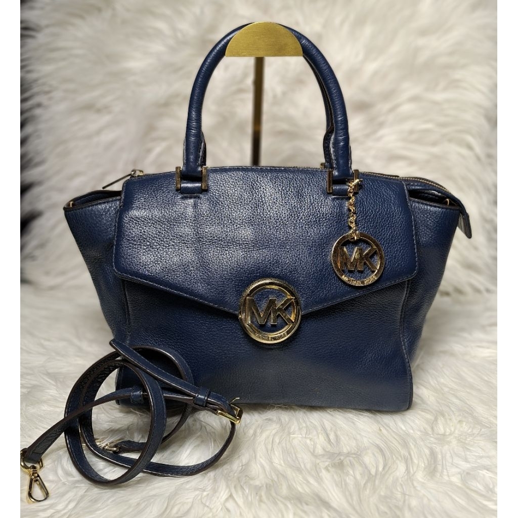 Shoulder Bag MK Genuine Leather Blue MANTAN