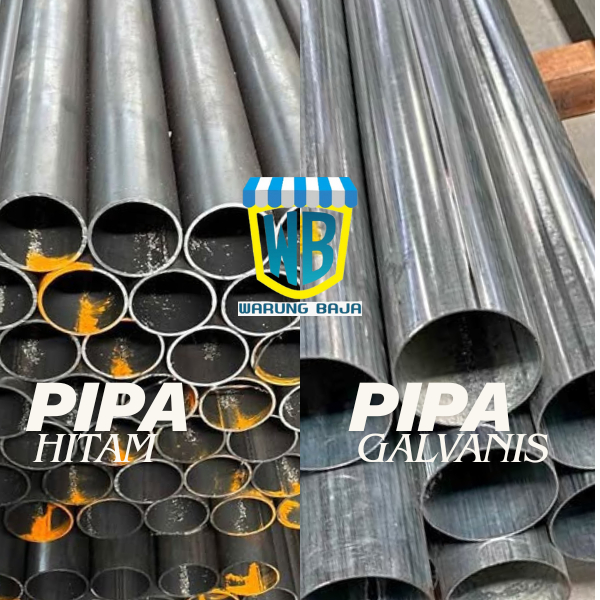Pipa besi hitam 3 inch x 6 meter - pipa hitam 3 " - warung baja