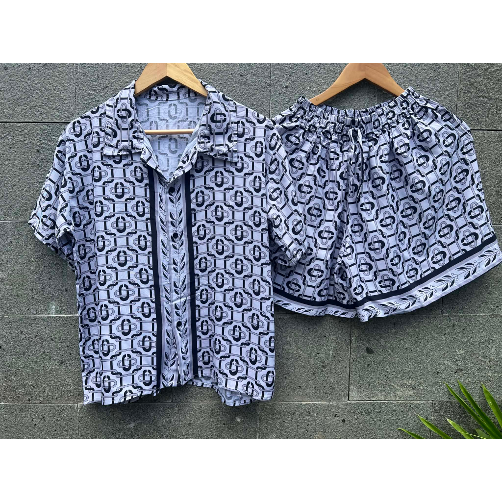 One set Pyama Pendek Wanita Bahan Rayon baju bali Premium Di jamin Real Pict Harga Konveksi langsung